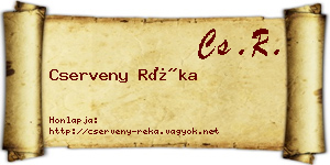 Cserveny Réka névjegykártya
